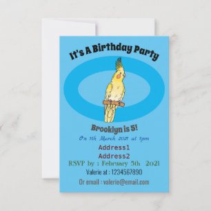 Cakatielvogelafbeelding cartoon kaart