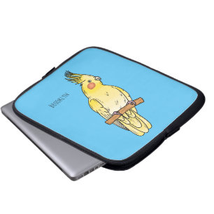 Cakatielvogelafbeelding cartoon laptop sleeve