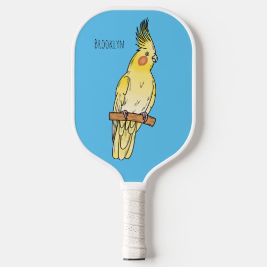 Cakatielvogelafbeelding cartoon pickleball paddle (Voorkant)