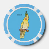 Cakatielvogelafbeelding cartoon poker chips (Achterkant)