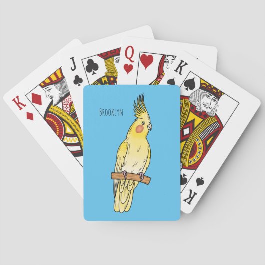 Cakatielvogelafbeelding cartoon pokerkaarten (Achterkant)