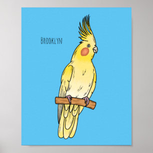 Cakatielvogelafbeelding cartoon poster