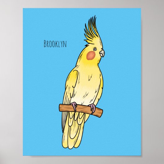Cakatielvogelafbeelding cartoon poster (Voorkant)
