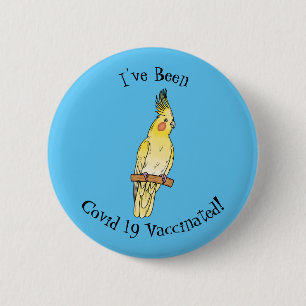 Cakatielvogelafbeelding cartoon ronde button 5,7 cm