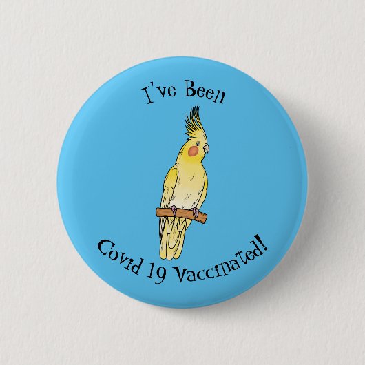Cakatielvogelafbeelding cartoon ronde button 5,7 cm (Voorkant)