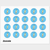 Cakatielvogelafbeelding cartoon ronde sticker (Vel)