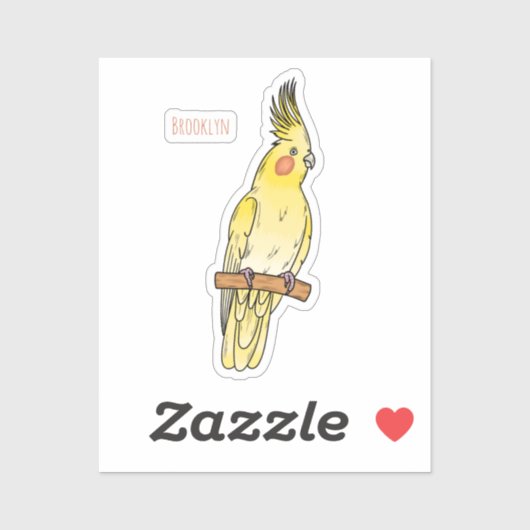 Cakatielvogelafbeelding cartoon sticker (Vel)