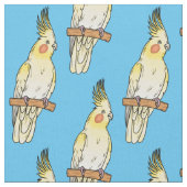 Cakatielvogelafbeelding cartoon stof (Close Up)