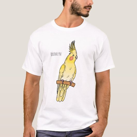 Cakatielvogelafbeelding cartoon t-shirt (Voorkant)