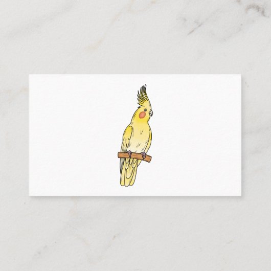 Cakatielvogelafbeelding cartoon visitekaartje (Achterkant)