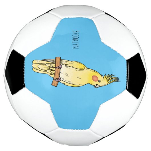 Cakatielvogelafbeelding cartoon voetbal (Gedraaid)