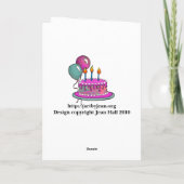 Cake-013 Magenta & Turquoise Kaart (Achterkant)