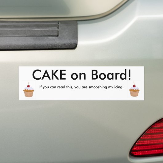 Cake aan boord! bumpersticker (Op auto)