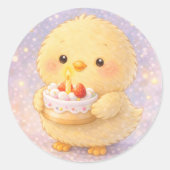 Cake Alma Chick Cute Birthday Sticker (Voorkant)