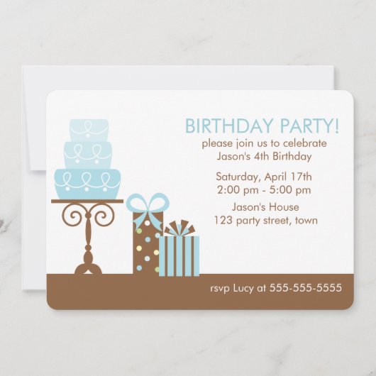 Cake and Cadeaus Birthday Celebration Kaart (Voorkant)