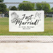 Cake and Cheers Just Married Car Banner (Insitu)