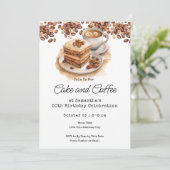 Cake and Coffee 50th Adult Birthday Kaart (Staand voorkant)