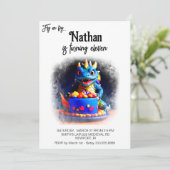 *~* Cake AP88 Baby Dragon Foto Verjaardagsfeest Kaart (Staand voorkant)