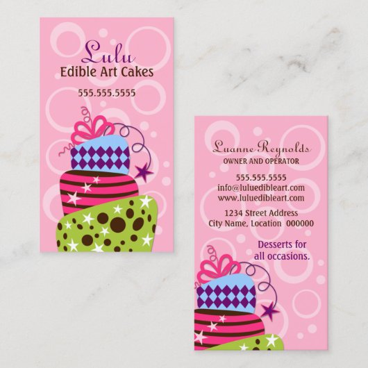 Cake Art Bakery Visitekaartje (Voorkant / Achterkant)