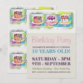 Cake Art Birthday Party Kaart (Voorkant / Achterkant)