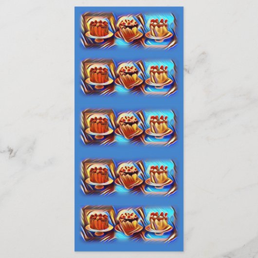 Cake Art Blauw Verjaardagsfeest Menu (Achterkant)