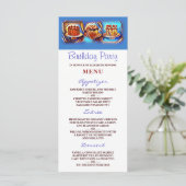 Cake Art Blauw Verjaardagsfeest Menu (Staand voorkant)