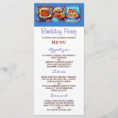 Cake Art Blauw Verjaardagsfeest Menu (Voorkant)