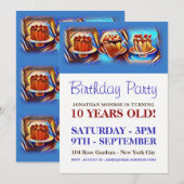 Cake Art Blue Birthday Party Kaart (Voorkant / Achterkant)