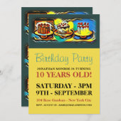 Cake Art Jazz Birthday Party Kaart (Voorkant / Achterkant)