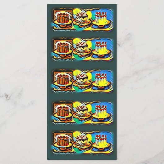 Cake Art Jazz Verjaardagsfeest Menu (Achterkant)