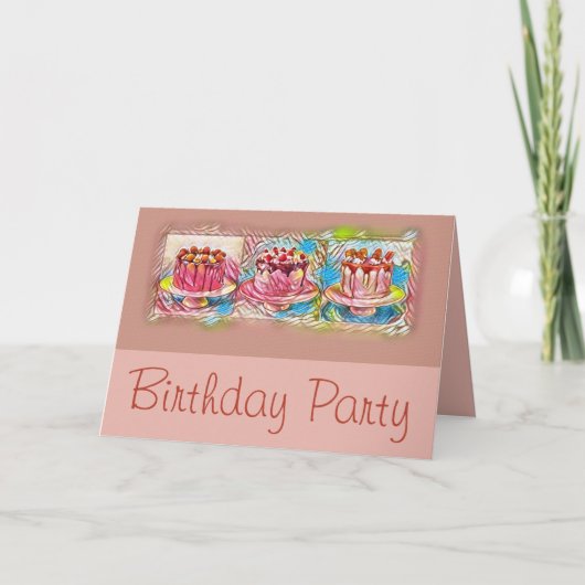 Cake Art Peach Birthday Party Invitation (Voorkant)