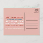 Cake Art Peach Birthday Party Invitation Uitnodiging Briefkaart (Achterkant)