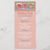 Cake Art Peach Verjaardagsfeest Menu (Voorkant)
