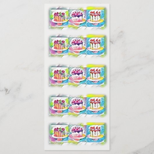 Cake Art Verjaardagsfeestje Menu (Achterkant)