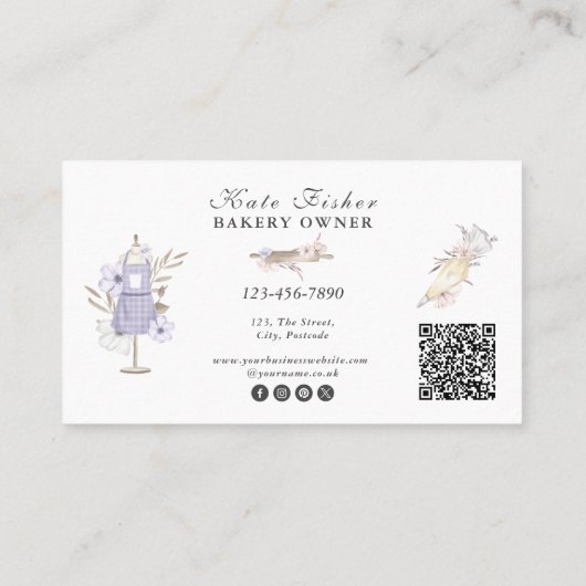 Cake Baker Loyalty Rewards Promotionele QR-code Visitekaartje (Achterkant)