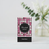 Cake Baker - Roze Polka Pattern Visitekaartje (Staand voorkant)