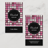 Cake Baker - Roze Polka Pattern Visitekaartje (Voorkant / Achterkant)