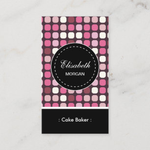 Cake Baker - Roze Polka Pattern Visitekaartje
