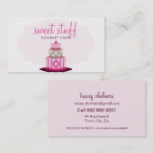 CAKE BAKER schattige moderne bakkerij logo roze ch Visitekaartje (Voorkant / Achterkant)