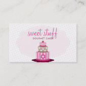CAKE BAKER schattige moderne bakkerij logo roze ch Visitekaartje (Voorkant)