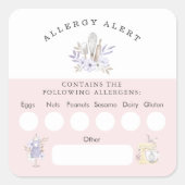 Cake Bakery Allergy Alert Ingrediënten Voedselveil Vierkante Sticker (Voorkant)