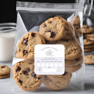 Cake Bakery Allergy Alert Ingrediënten Voedselveil Vierkante Sticker