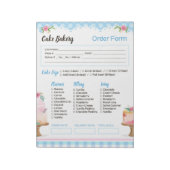 Cake Bakery Blue Bestelformulier Notitieblok (Linkerzijde)