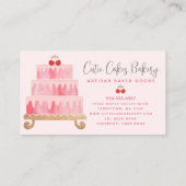Cake Bakery Blush Pink Sprinkles Pastry Chef Chic Klantenkaartje (Achterkant)