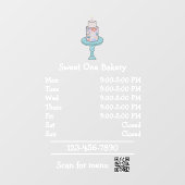 Cake Bakery Boutique Bedrijf Raamsticker (Vel)