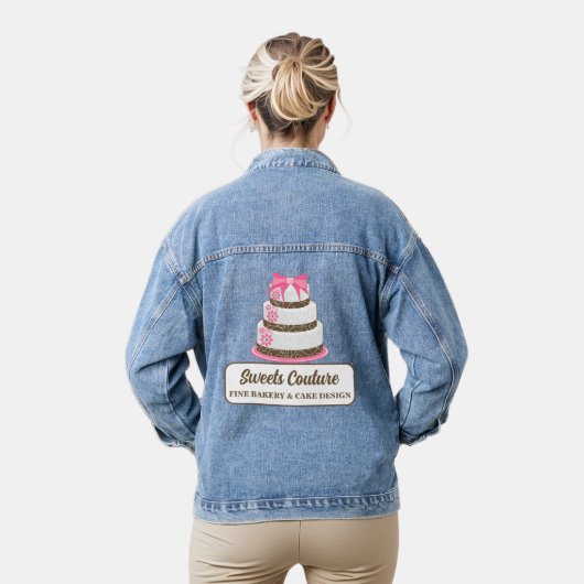 Cake Bakery Business Denim Jacket (Model)