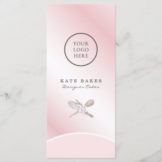 Cake Bakery Chef Blush Pink Cafe Prijslijst Menu (Voorkant)