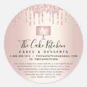 Cake Bakery Chef Roos Gold Glitter Drivers legaal Ronde Sticker (Voorkant)
