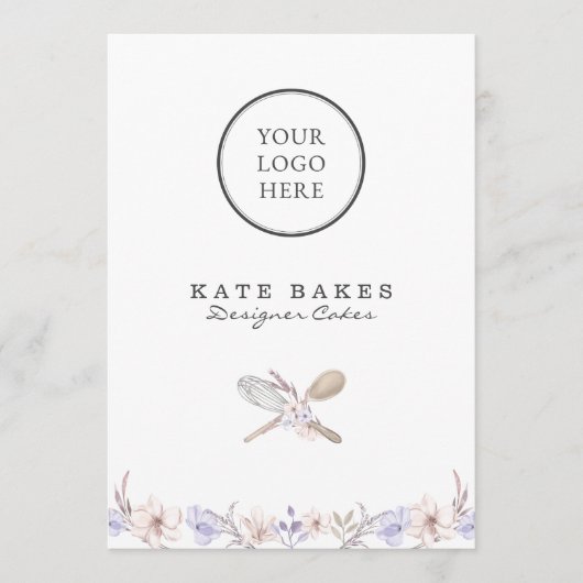 Cake Bakery Chef Waterverf Flat Menu Prijslijst (Voorkant)