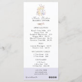 Cake Bakery Chef Waterverf Flat Menu Prijslijst (Achterkant)